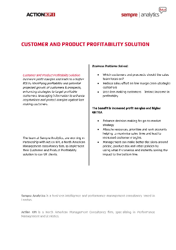 customer and product profitability solution whitepaper
